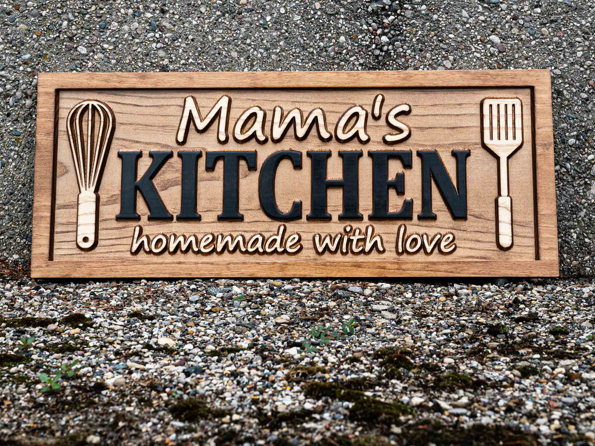 Personalized Chefs Kitchen Wood Name sign