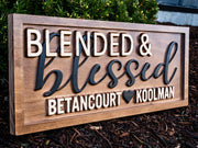 Blessed Blended Family Name Sign