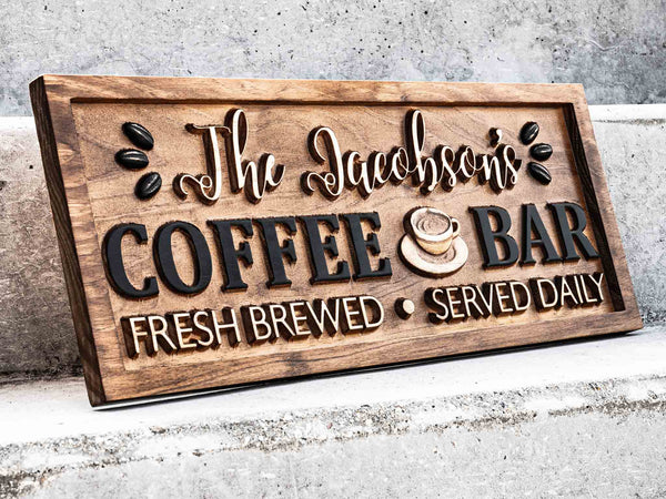 Coffee Bar Signs Freshly Brewed Daily Coffee Bar Accessories - Temu