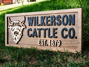 Custom Sign with Highland Cattle