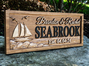 Custom Name Sign with Sailboat