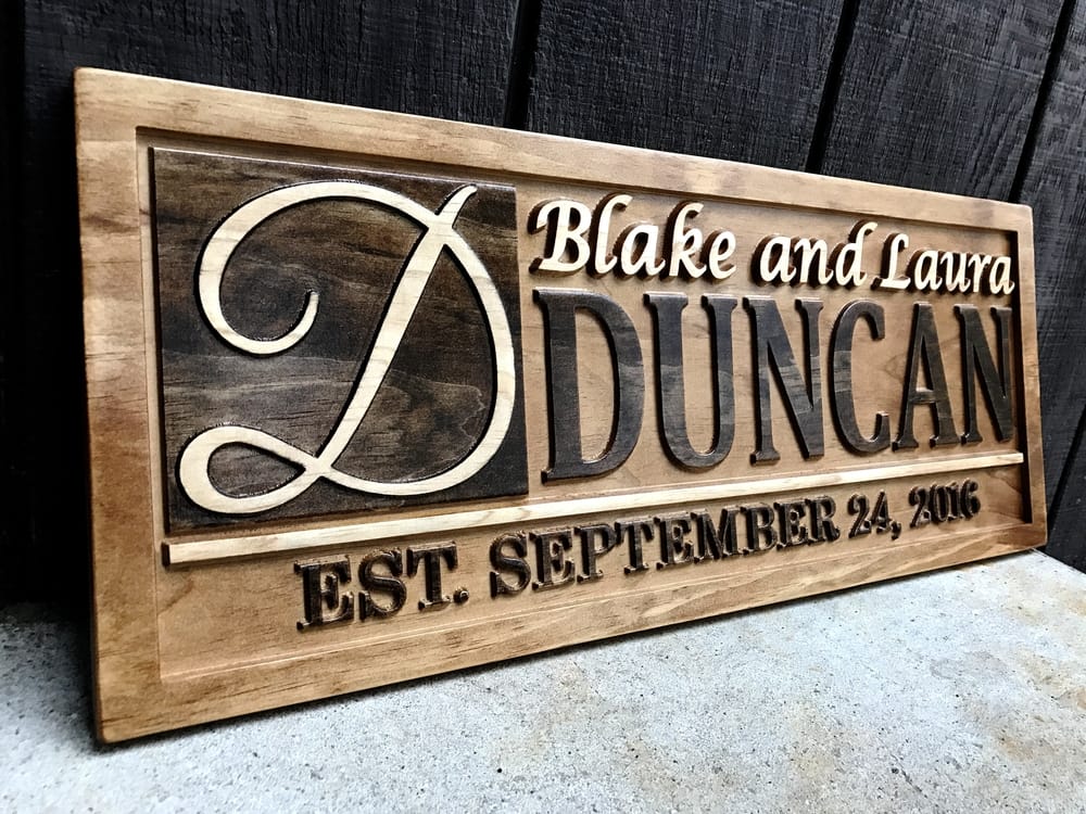 Custom Wood Monogram Sign